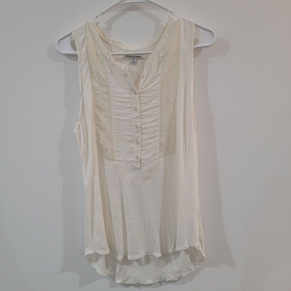 Y2K American Eagle Outfitters Womens Top Size Medium Ivory Fairy Boho